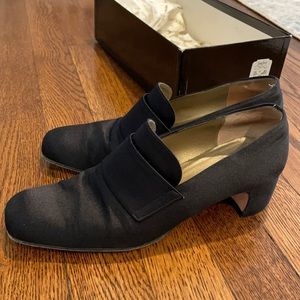 Yves St Lauren satin loafers